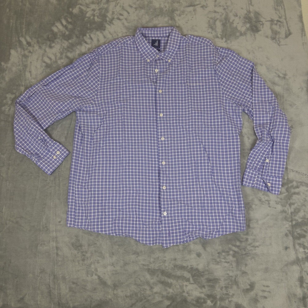 Johnnie-O Button Up Shirt‎ Mens XL Gingham Check Long Sleeve Cotton